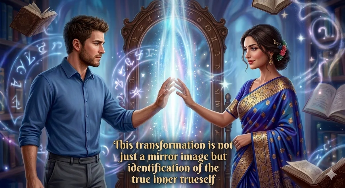 This transformation is not just a mirror reflection but is identified reality