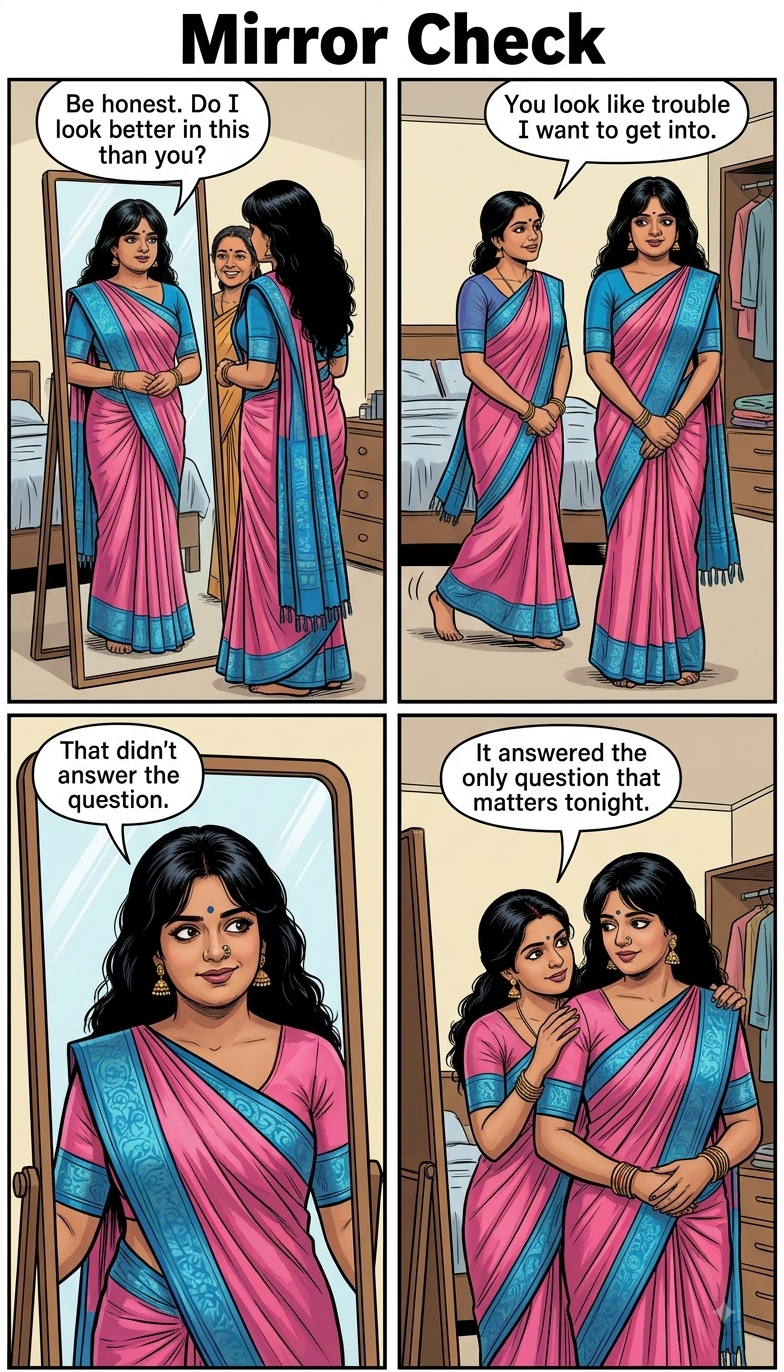 Matching saree mirror check