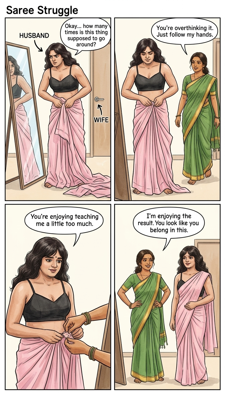 Saree struggle