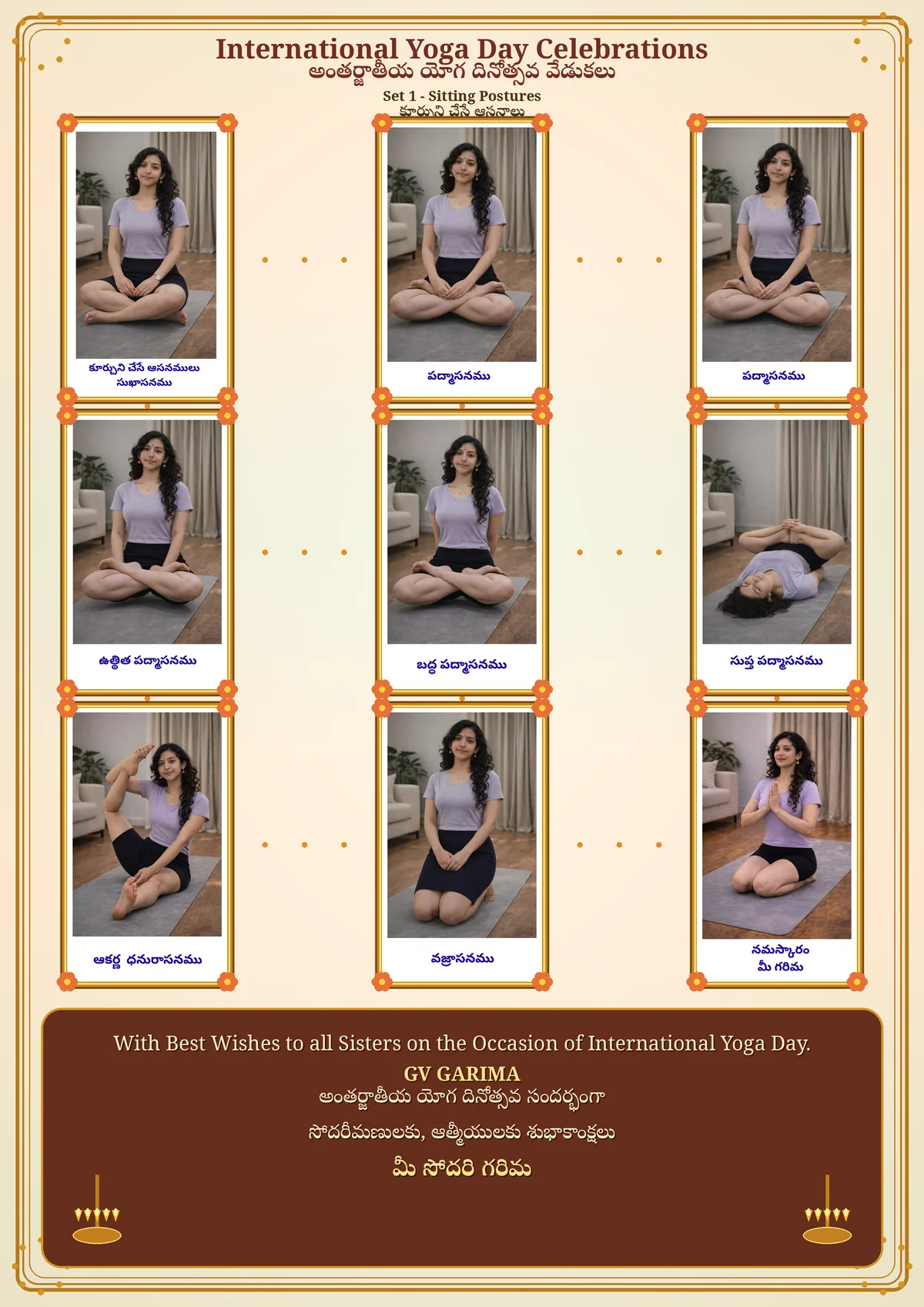 International Yoga Day  Wishes to All sisters By GARIMA